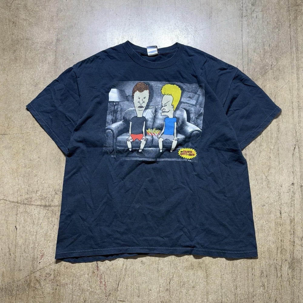 Beavis And Butt-Head Shirt Mens XL Black Fifth Sun Cartoon Graphic Tee T-Shirt